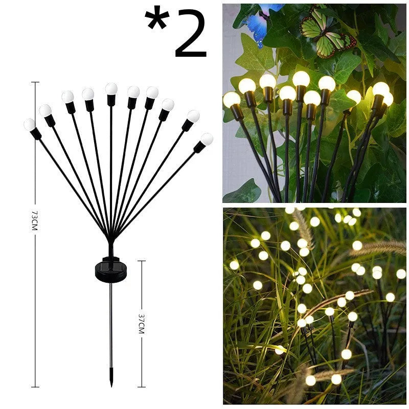 Solar-powered LED lawn light with pneumatic ground plug for automatic dusk-to-dawn garden pathway lighting