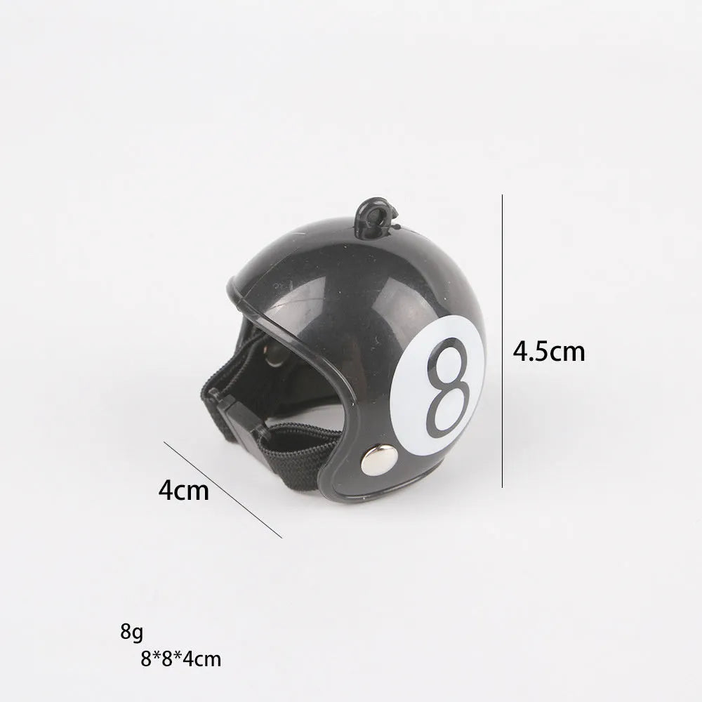 Adjustable pet helmet for small chickens and birds with elastic bands and costume designs