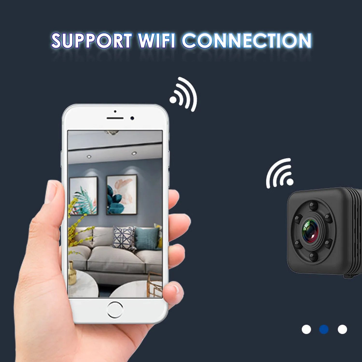 Black waterproof sports camera with MicroUSB port and TF card slot
