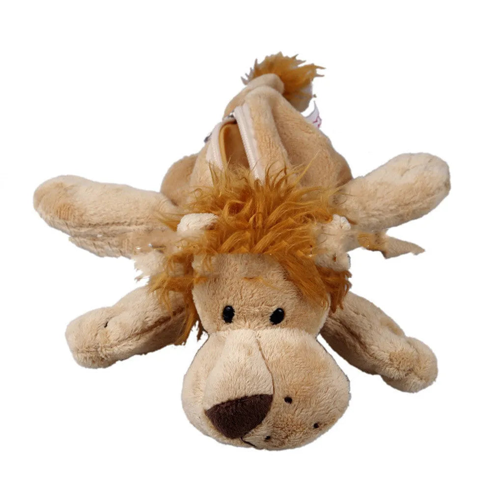 Plush Korean cartoon animal pencil case for children with soft fabric and animal designs