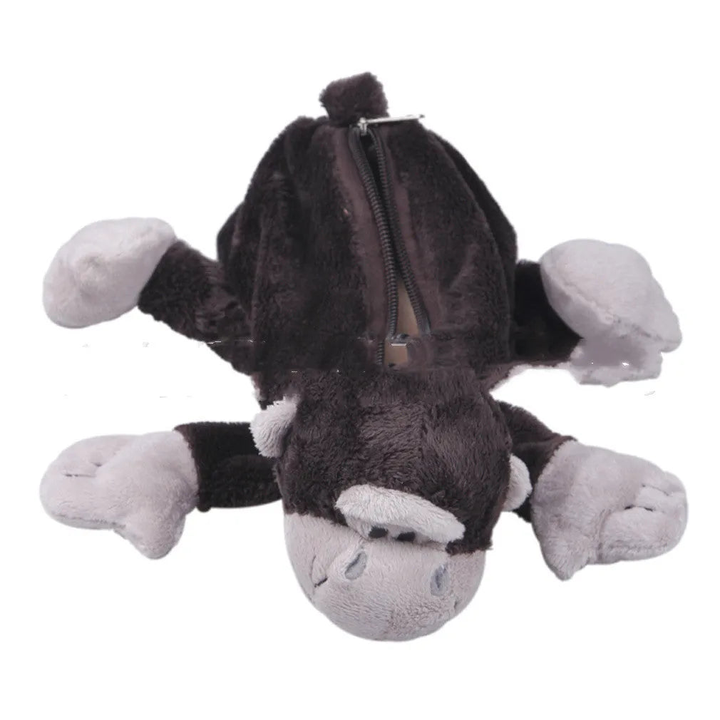 Plush Korean cartoon animal pencil case for children with soft fabric and animal designs