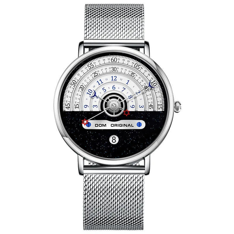 Men's gold sports quartz watch with 40mm dial and stainless steel strap showing time display