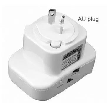 Black and white WIFI repeater with UK plug and network cable for home signal extension