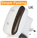 Black and white WIFI repeater with UK plug and network cable for home signal extension