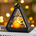 Portable Halloween pumpkin lamp decoration with plastic and glass construction measuring 8.9cm