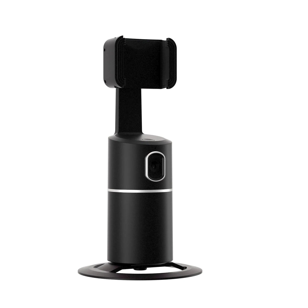 Smart tracking gimbal stabiliser for mobile phones with 360-degree rotation and clip installation