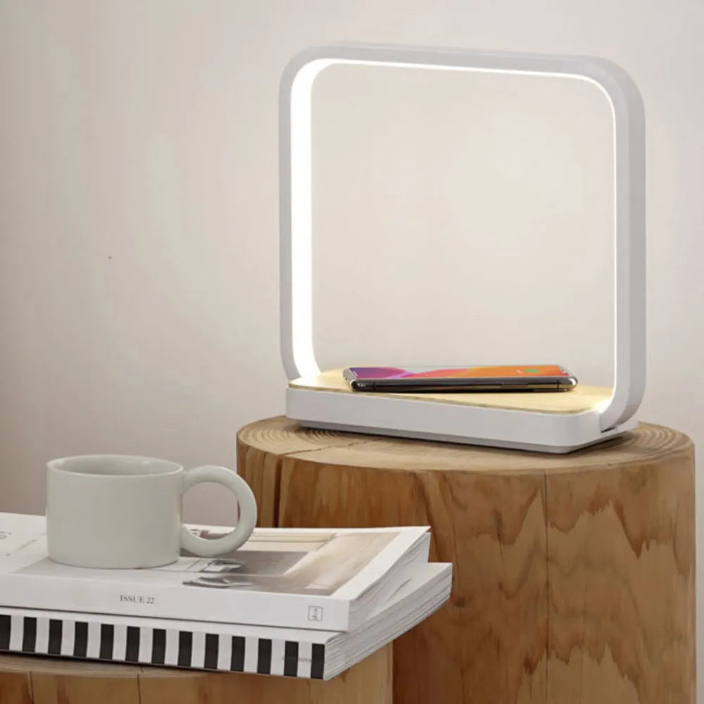 Smart touch sensor bedside lamp with aluminium shade in white or gold colour