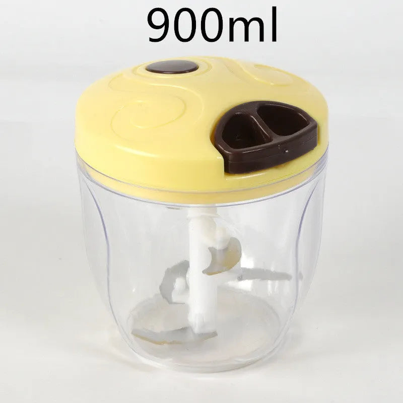 Green manual kitchen chopper with three stainless steel blades and 500ml container