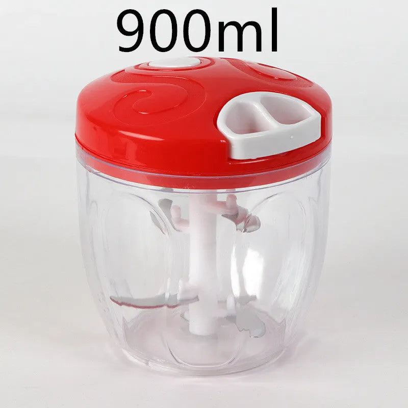 Green manual kitchen chopper with three stainless steel blades and 500ml container