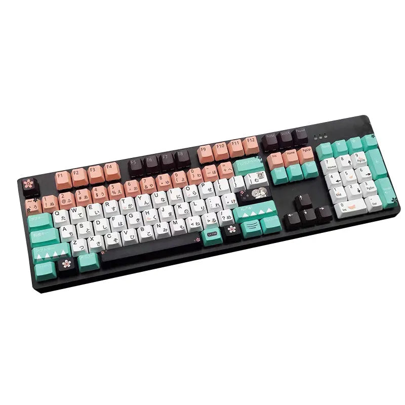 Green mechanical keyboard keycaps with Cherry MX stem compatibility for keyboard customisation