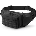 Men's tactical waist bag in black or khaki colour with moderate capacity storage