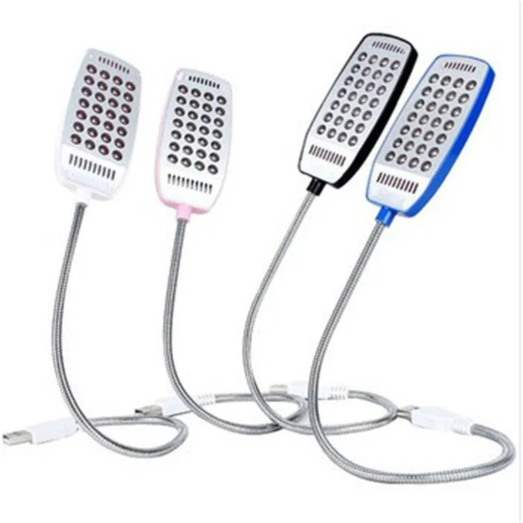 Flexible gooseneck USB LED reading lamp in four colour options
