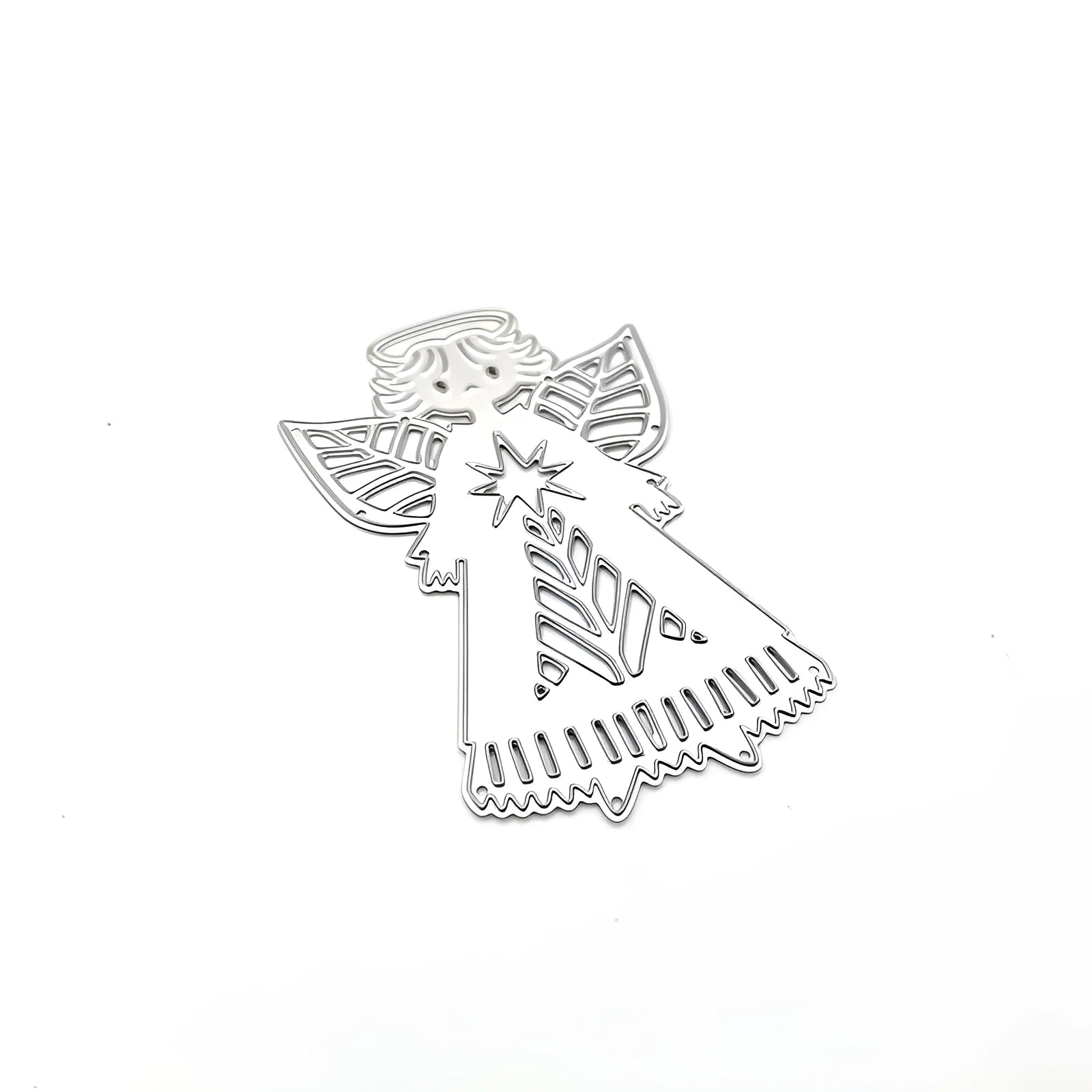 Carbon steel angel knife mould for embossing greeting cards, measuring 8cm by 6cm