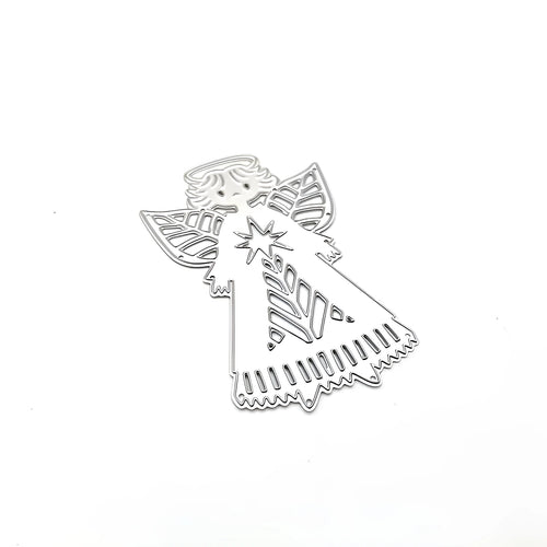 Carbon steel angel knife mould for embossing greeting cards, measuring 8cm by 6cm