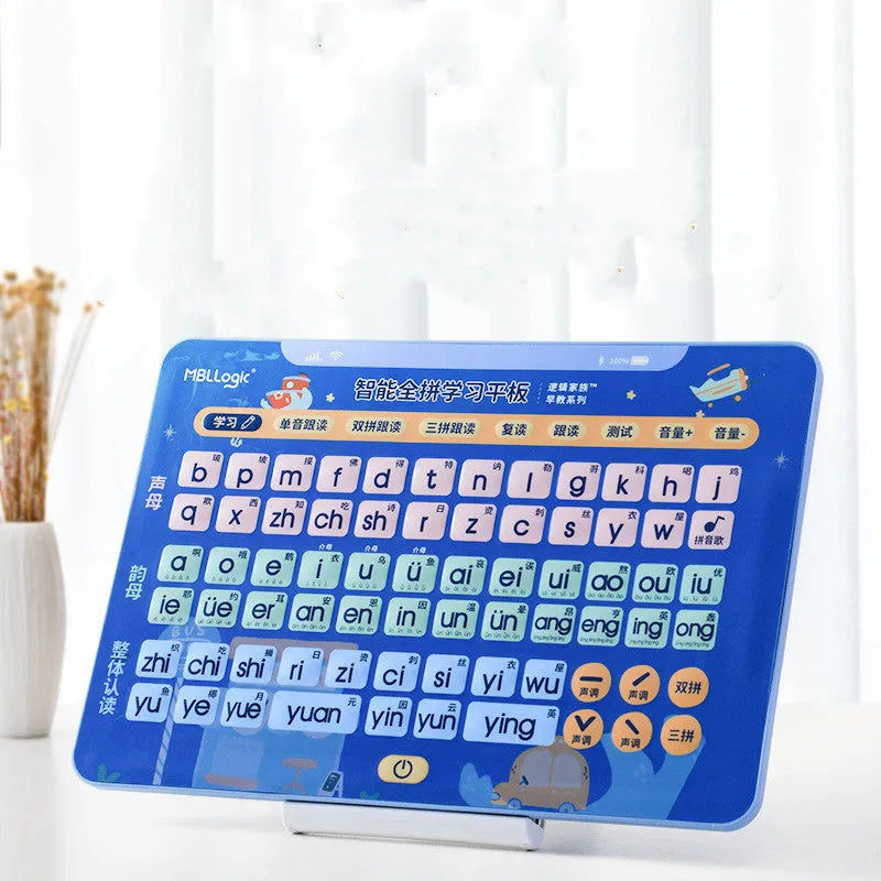Plastic audio learning wall chart tablet with Pinyin cards for Chinese character training.