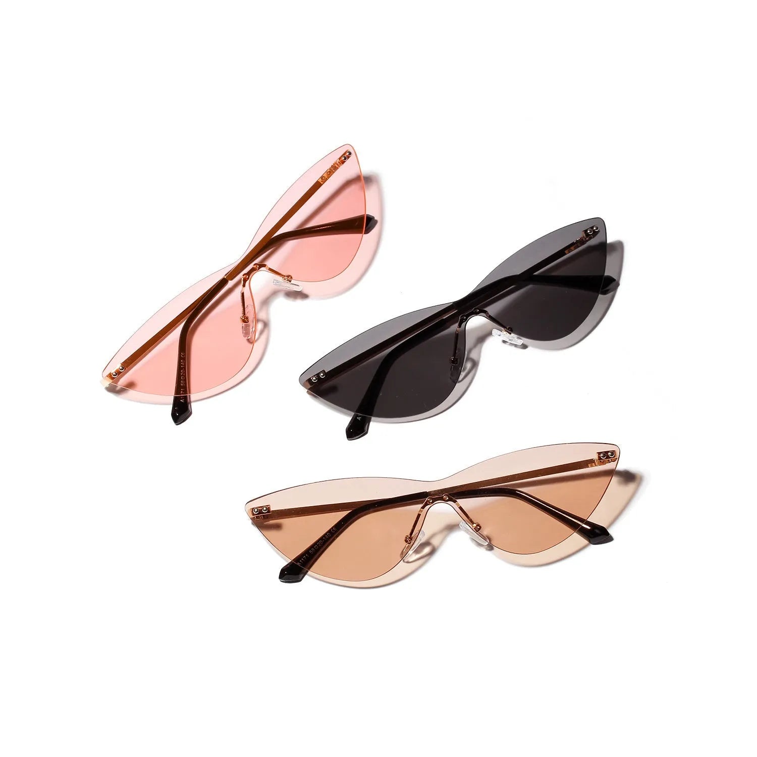 Brown vintage sunglasses with metal frame and UV400 polycarbonate lenses for adult wearers