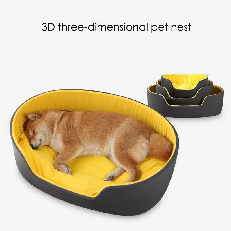 Washable cloth pet kennel for cats and small dogs in black or green, three size options
