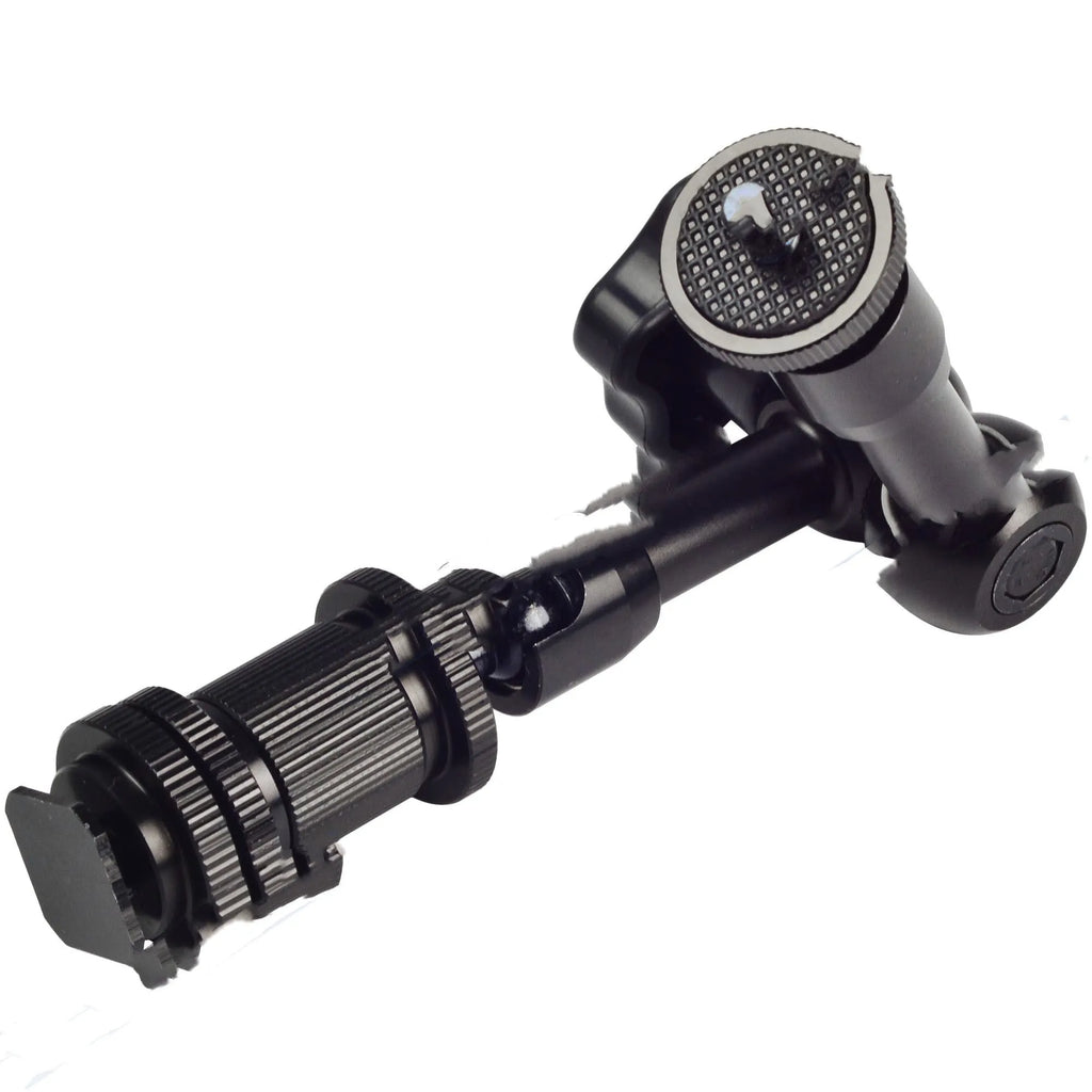 Black 7-inch metal magic friction articulating arm for DSLR camera accessory mounting