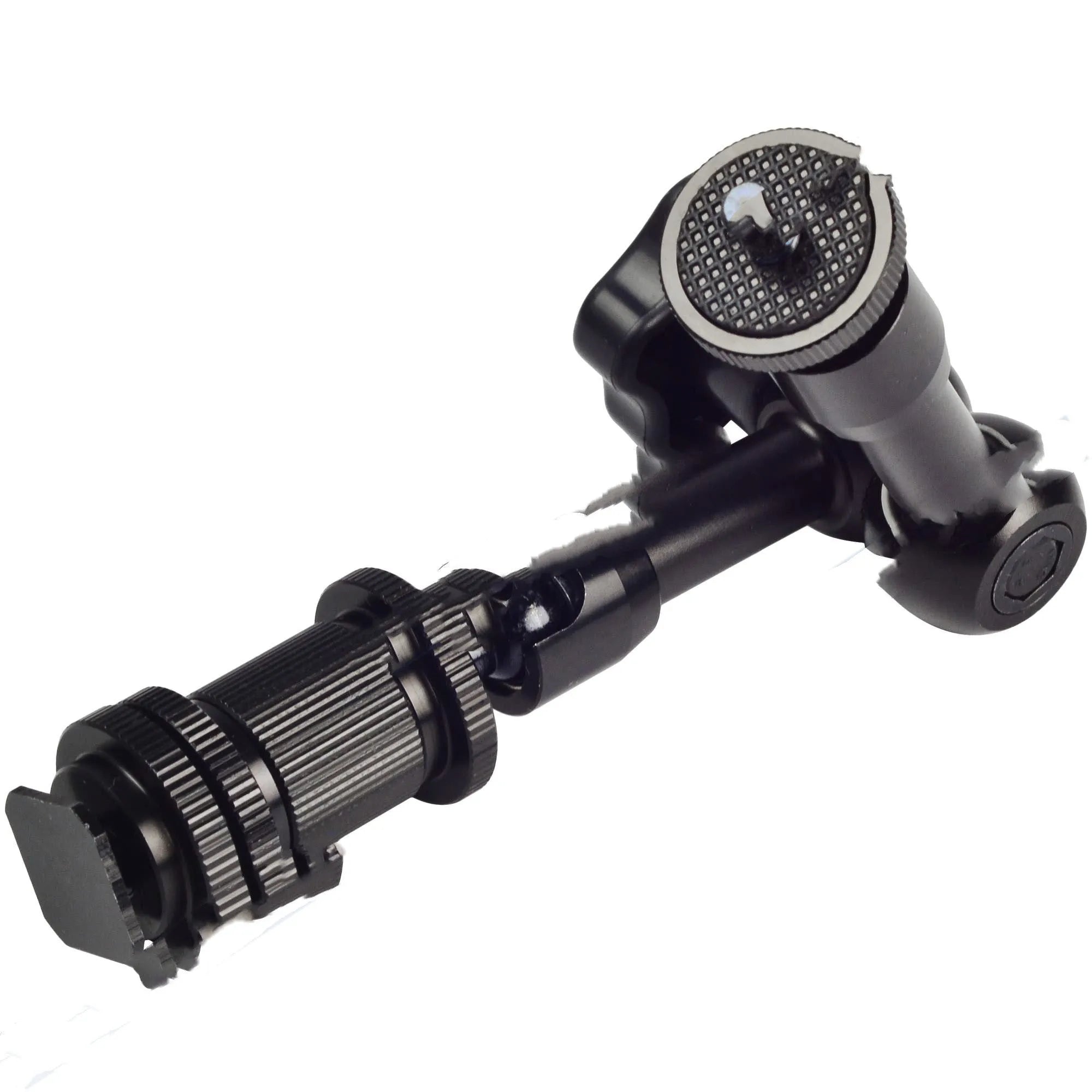 Black 7-inch metal magic friction articulating arm for DSLR camera accessory mounting