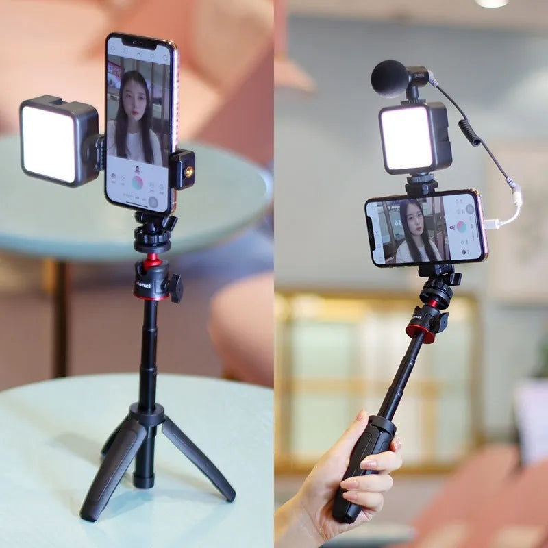 Mobile phone vlog bracket set with fill light and 15x18x9cm stand for video recording and live streaming