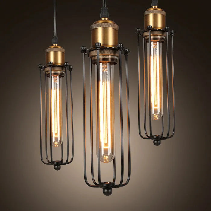 Brown iron gladiator chandelier with fishing line design for ceiling mounting