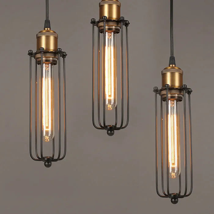 Brown iron gladiator chandelier with fishing line design for ceiling mounting