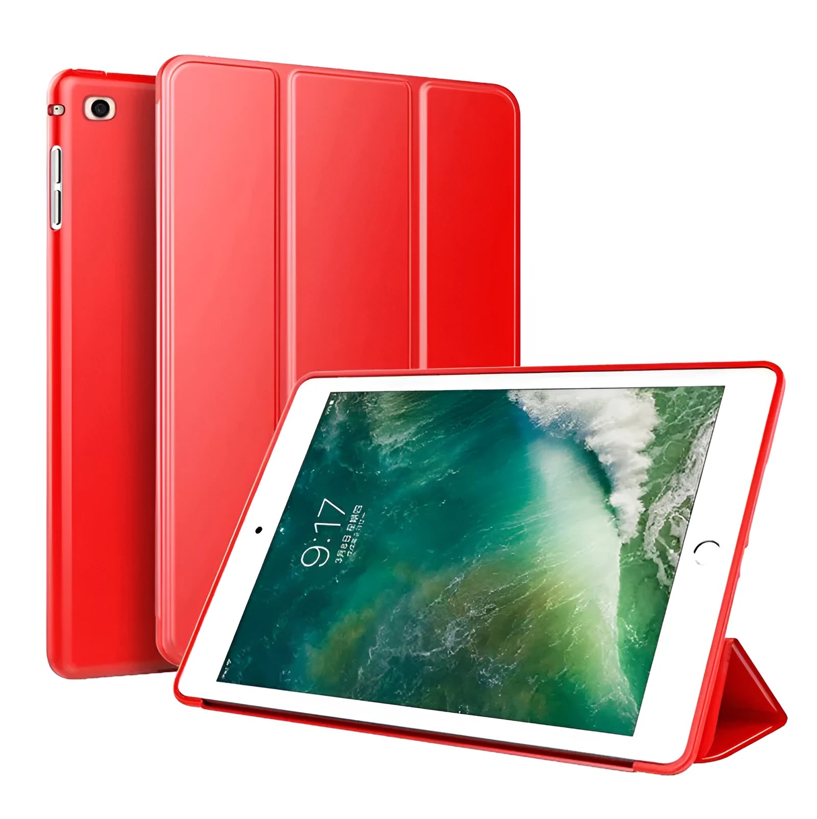iPad Air 2 protective clamshell case with built-in silicone stand in TPU material