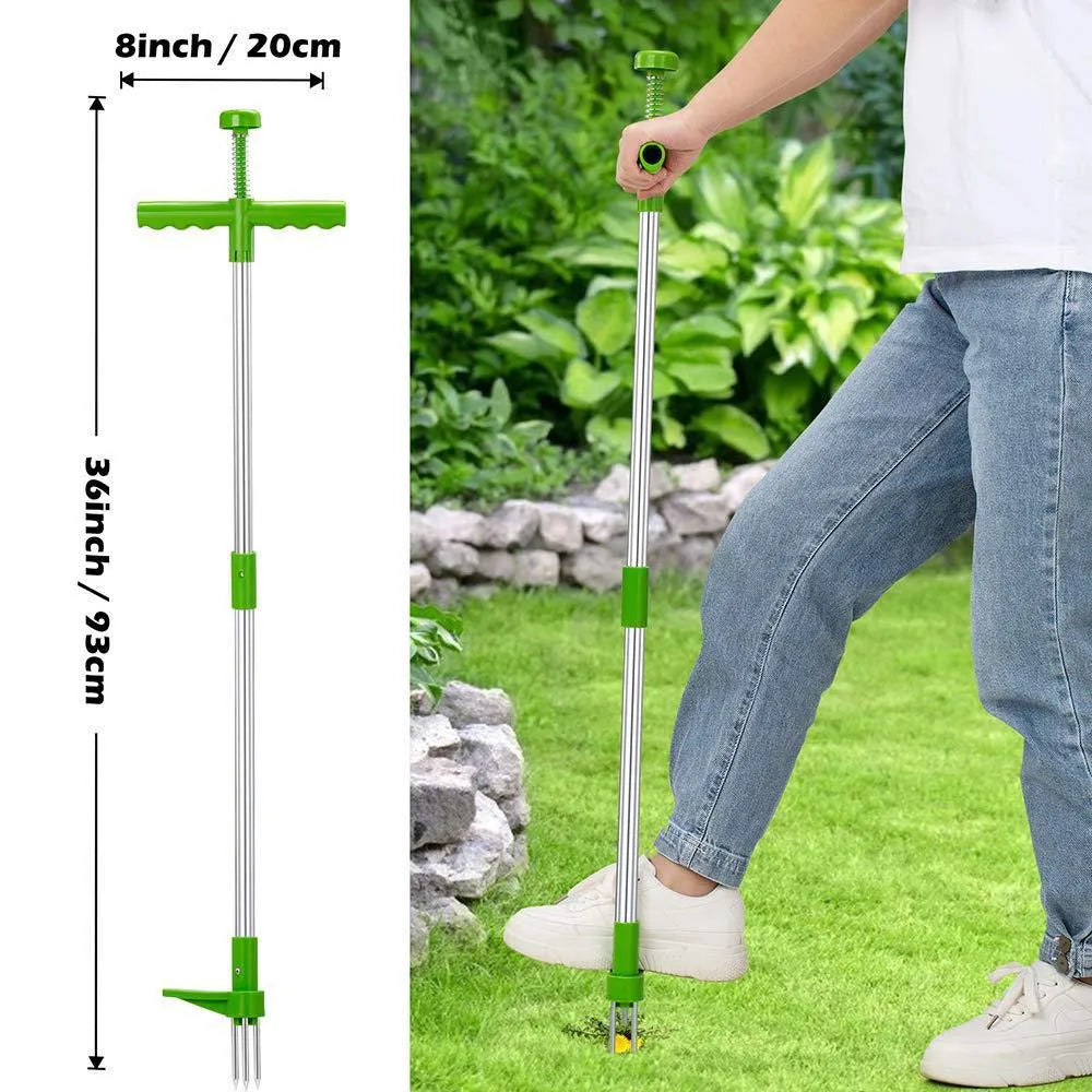Aluminium tube manual garden weeder tool for digging and weed removal, 50cm long.