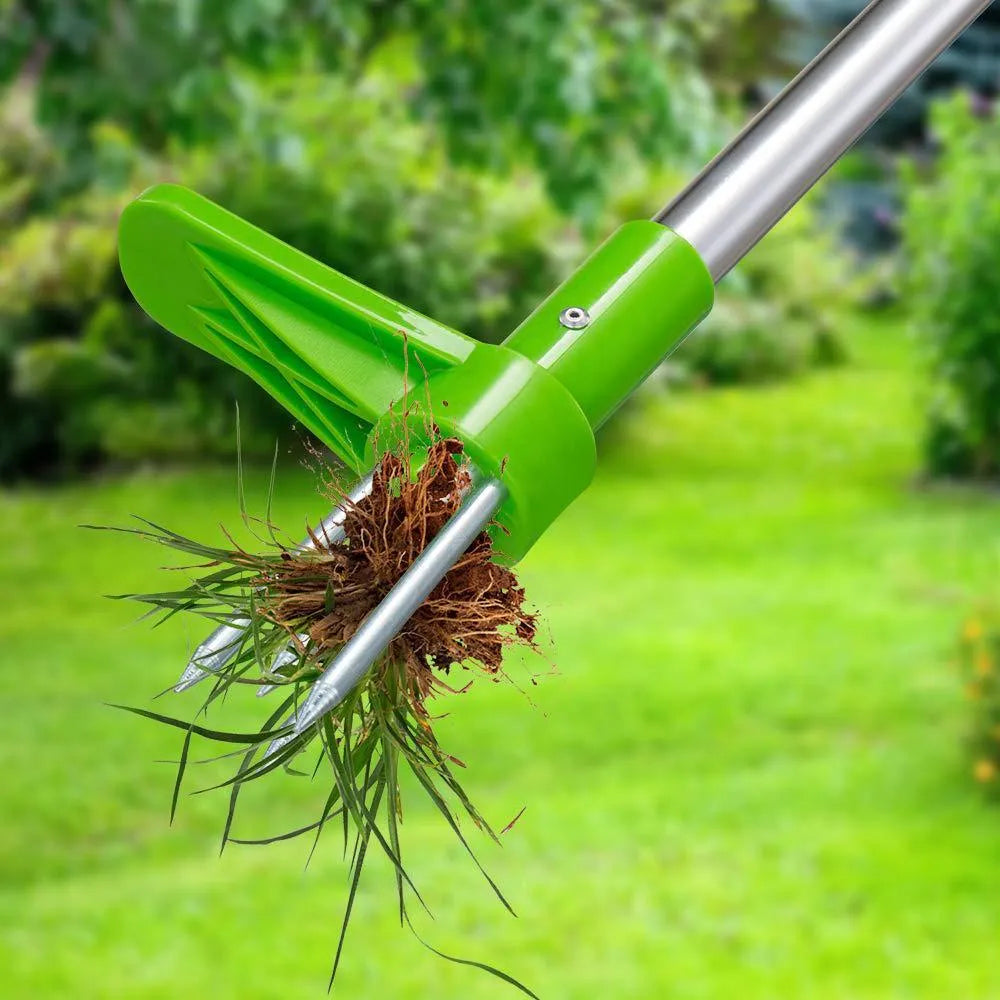 Aluminium tube manual garden weeder tool for digging and weed removal, 50cm long.