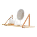 Solid pine wood wall mounted storage rack with Nordic minimalist design for home organisation