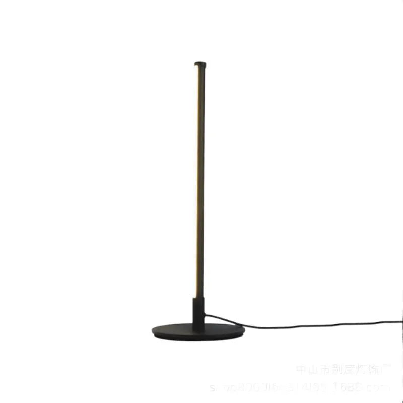 Nordic minimalist bedside table lamp with LED RGB colour-changing light and remote control in black or gold finish