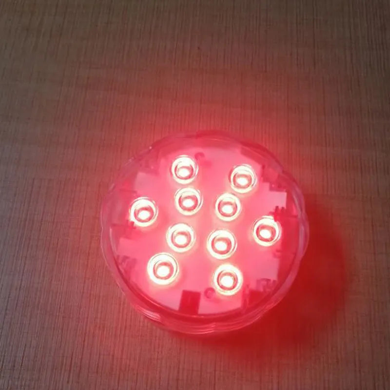 White waterproof remote control LED diving light with 10 RGB LEDs for pools and aquariums.