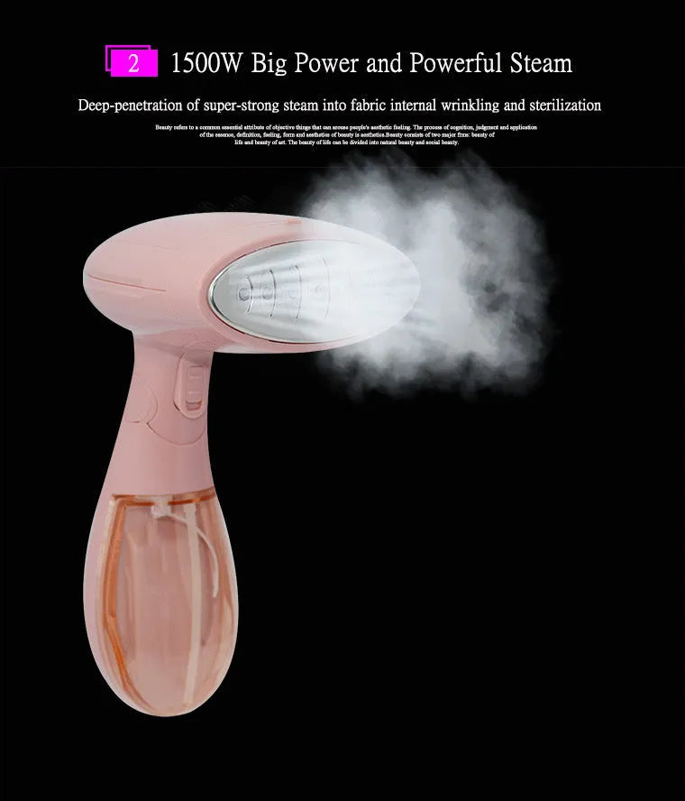 Sokany pink ironing brush handheld clothes steamer with EU plug
