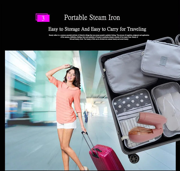 Sokany pink ironing brush handheld clothes steamer with EU plug