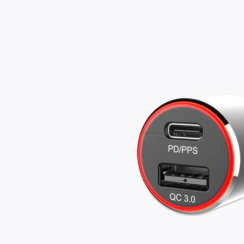83W dual USB car fast charger with USB-C PPS/PD and QC3.0 ports for iPhone and laptop charging