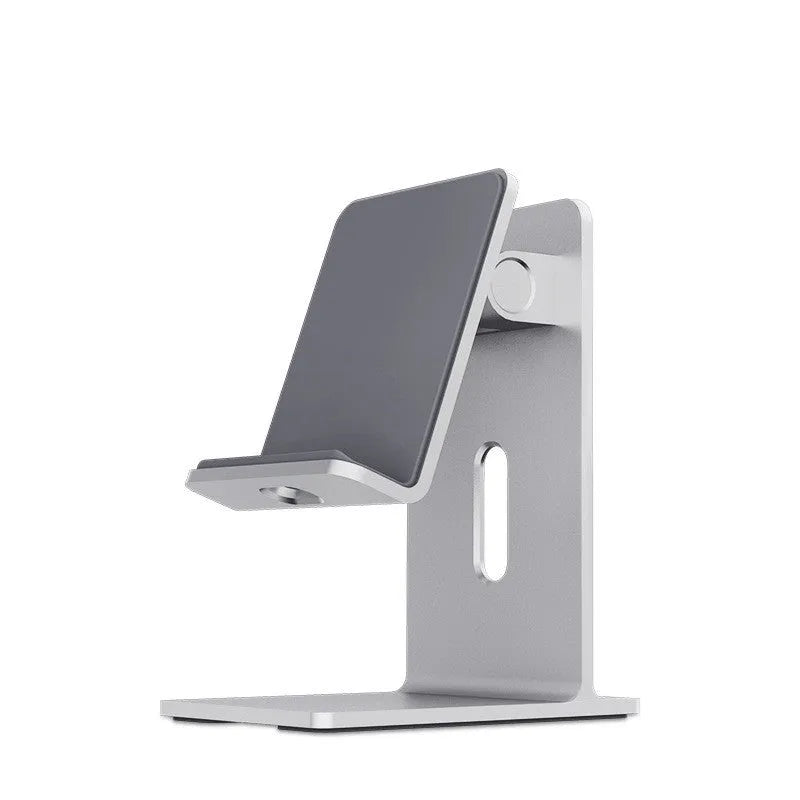 Alloy mobile phone holder bracket on desktop holding phone