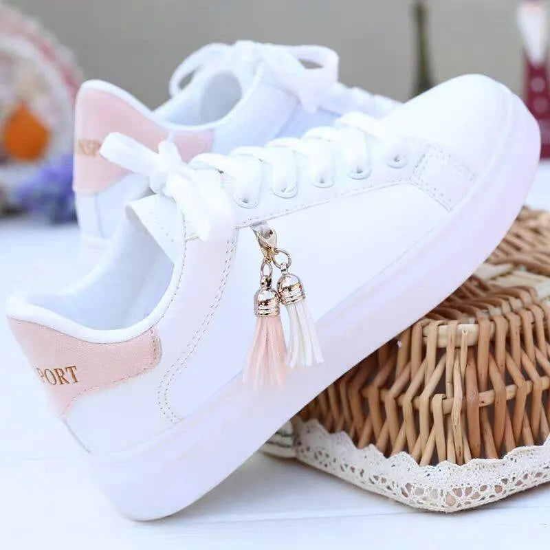 Women's white mesh fashion casual shoes with breathable lining and 4cm heel