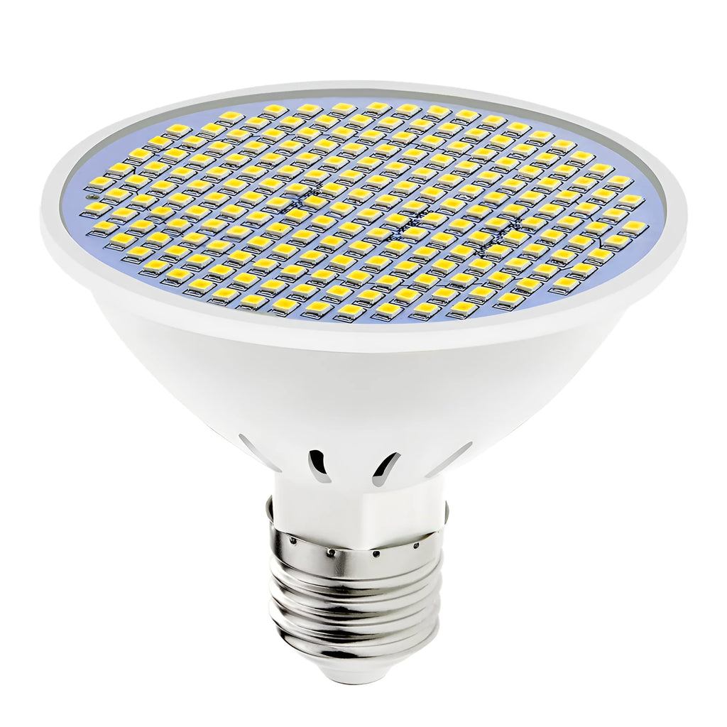 E27 LED lamp cup energy-saving bulb with PC body, available in warm white and cool white.