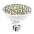 E27 LED lamp cup energy-saving bulb with PC body, available in warm white and cool white.