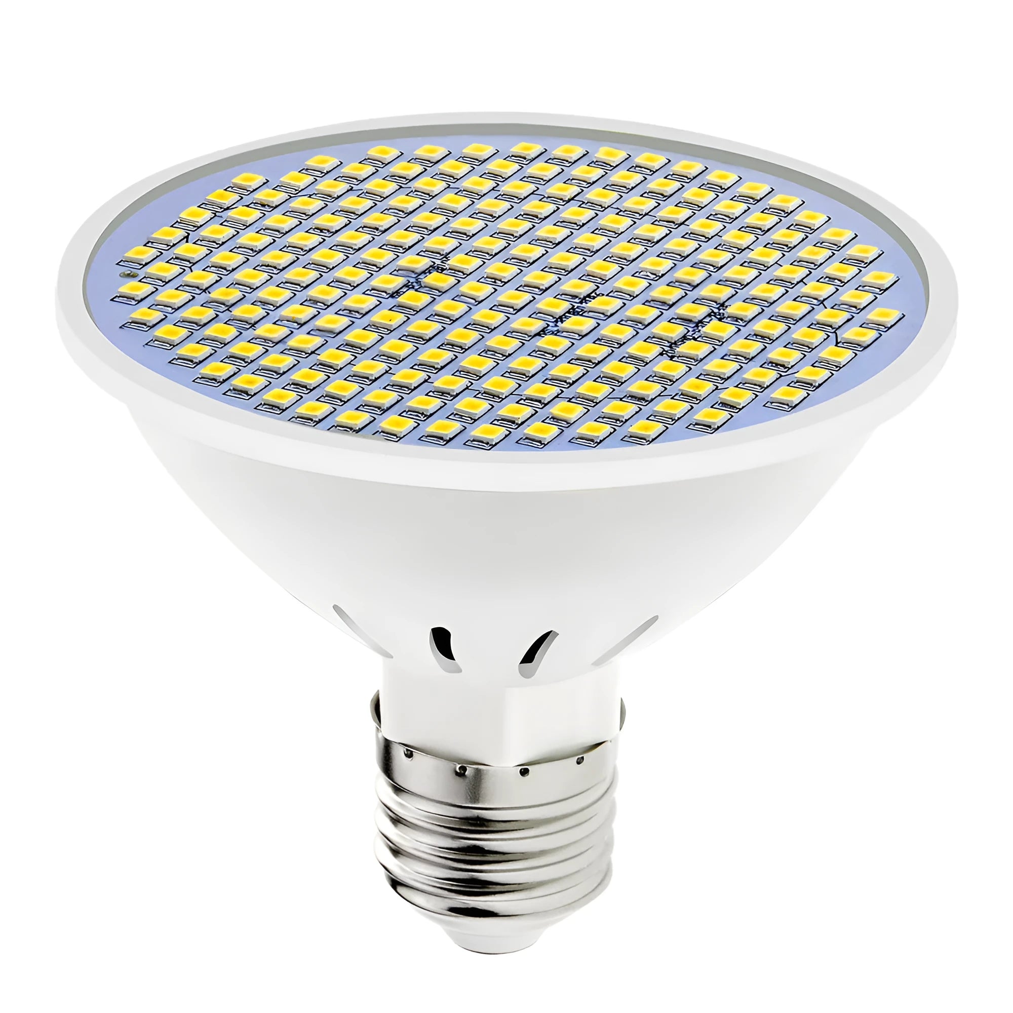 E27 LED lamp cup energy-saving bulb with PC body, available in warm white and cool white.
