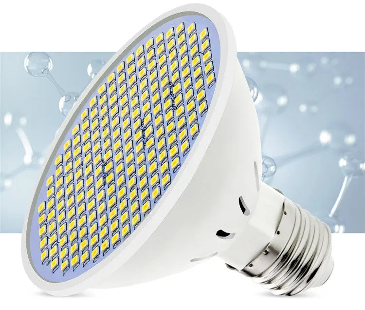 E27 LED lamp cup energy-saving bulb with PC body, available in warm white and cool white.