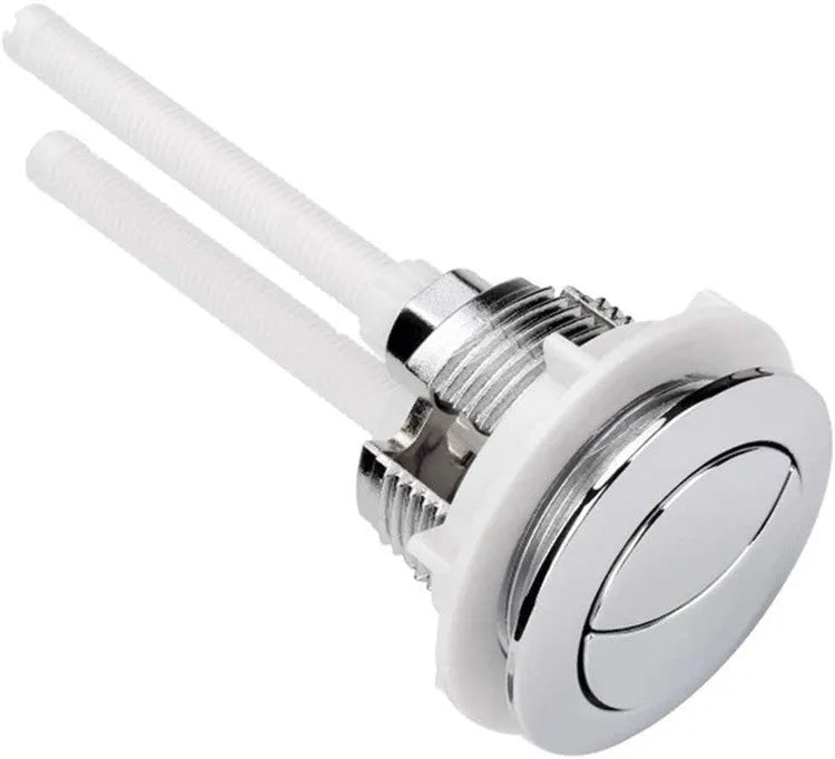 38mm round white ABS plastic double button toilet flush control panel.