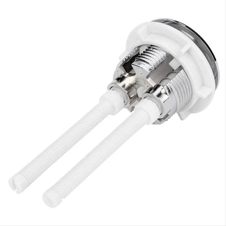 38mm round white ABS plastic double button toilet flush control panel.