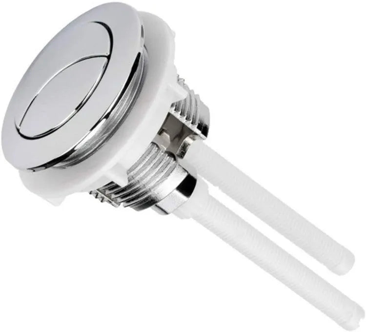 38mm round white ABS plastic double button toilet flush control panel.