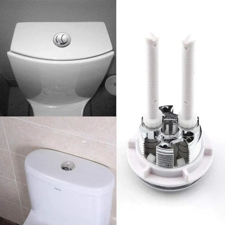 38mm round white ABS plastic double button toilet flush control panel.