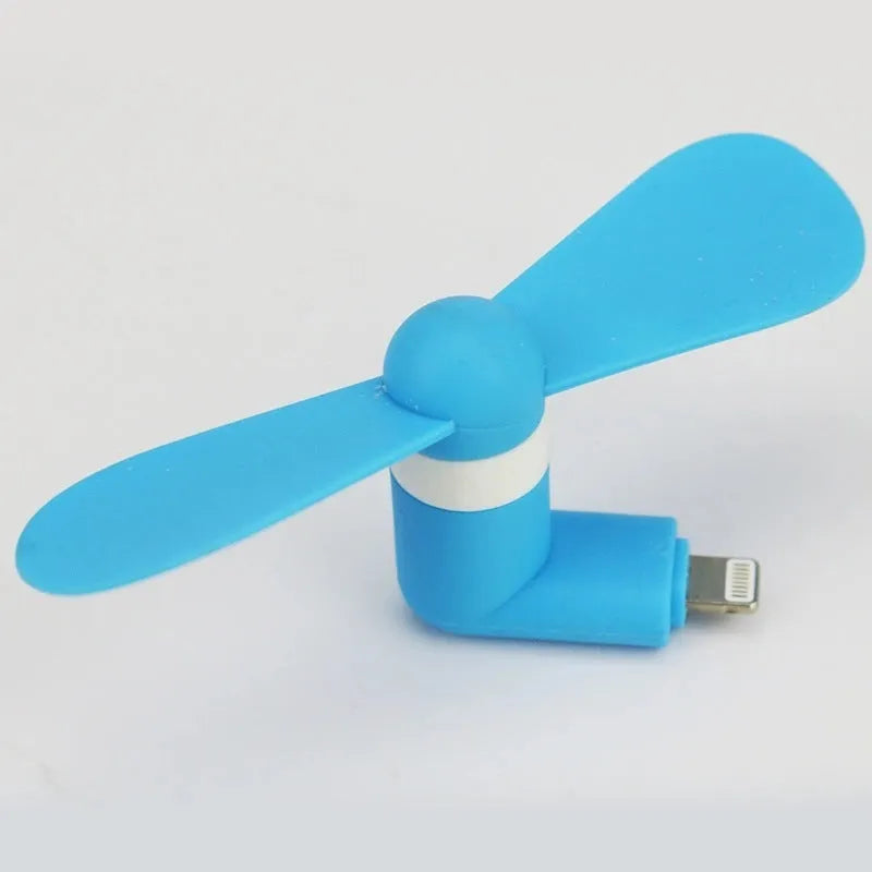 Mobile phone mini fan in multiple colours compatible with Apple iPhone and Android devices