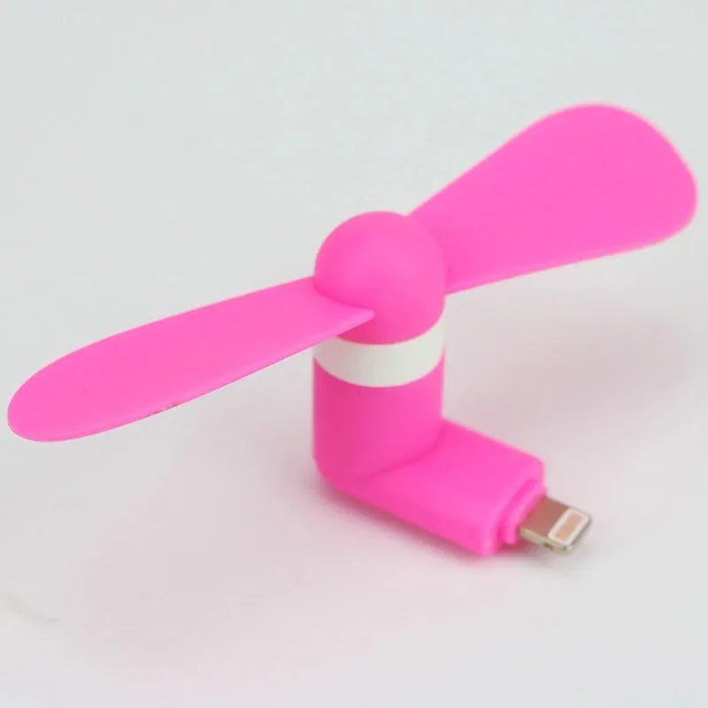Mobile phone mini fan in multiple colours compatible with Apple iPhone and Android devices