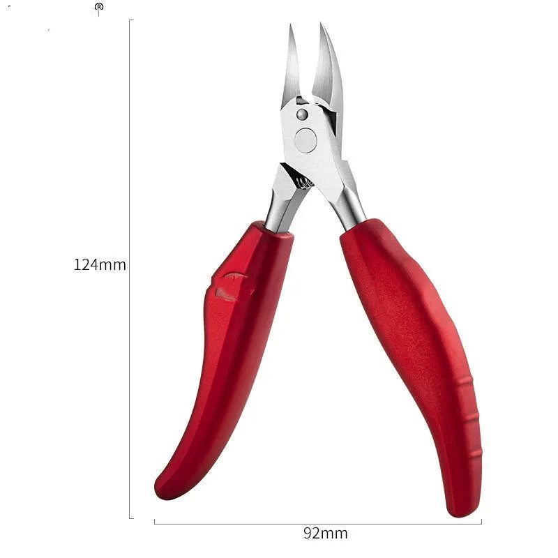 Stainless steel nail clippers set with foot care scissors and coloured ABS plastic handles
