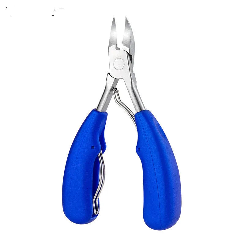 Stainless steel nail clippers set with foot care scissors and coloured ABS plastic handles