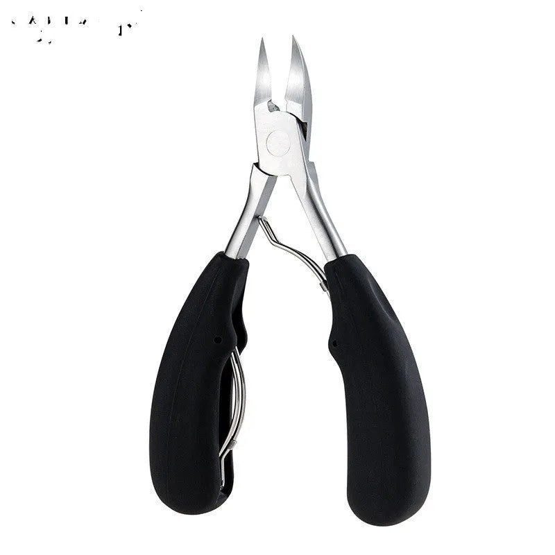 Stainless steel nail clippers set with foot care scissors and coloured ABS plastic handles